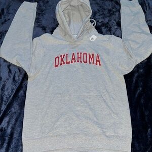 Oklahoma Grey Hooded Pocket Sweatshirt (Men’s S)